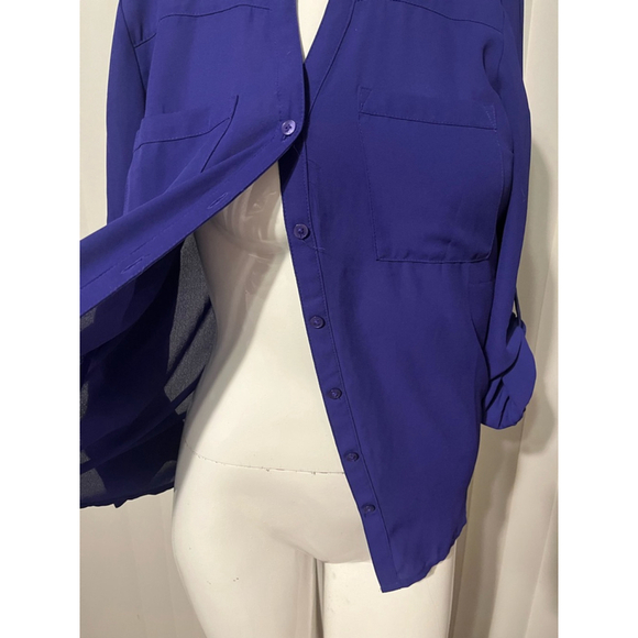Women's Express Purple Button Down Shirt Size S - Picture 1 of 4